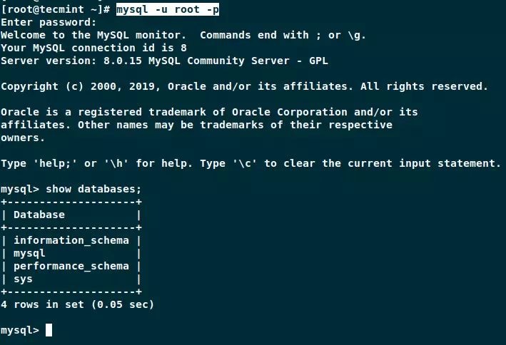 MySQL reset root password