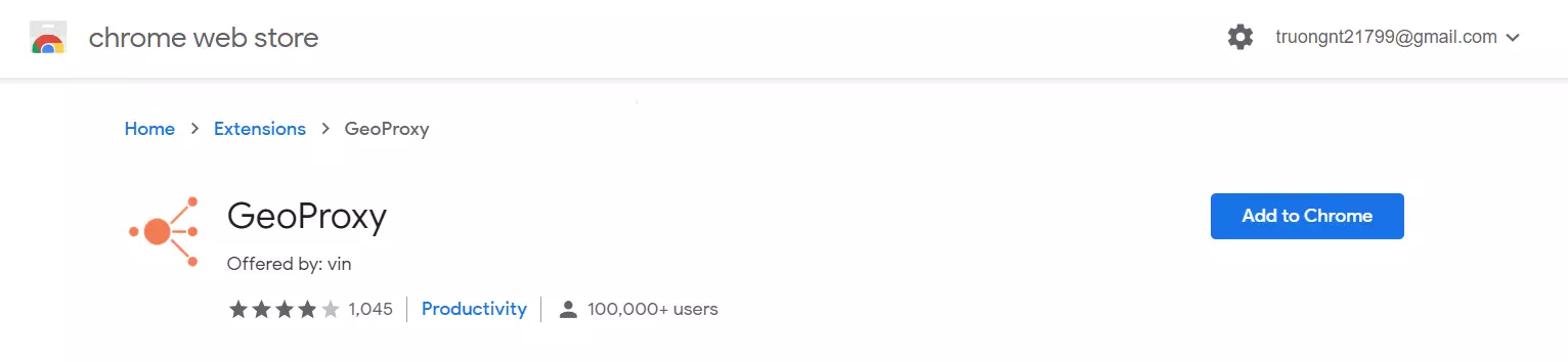 Thêm GeoProxy vào Chrome của bạn