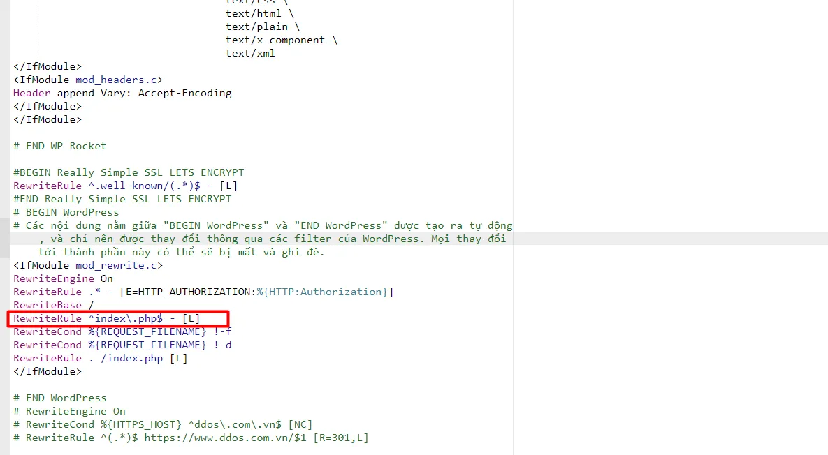 Chỉnh sửa file .htaccess