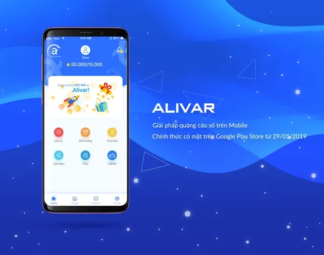 Ứng dụng xem video kiếm tiền mặt alivar