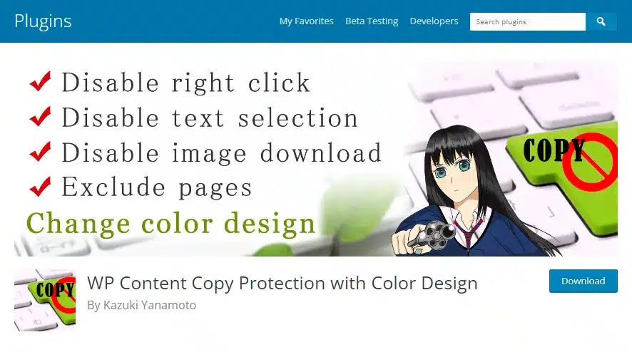 WP Content Copy Protection With Color Design