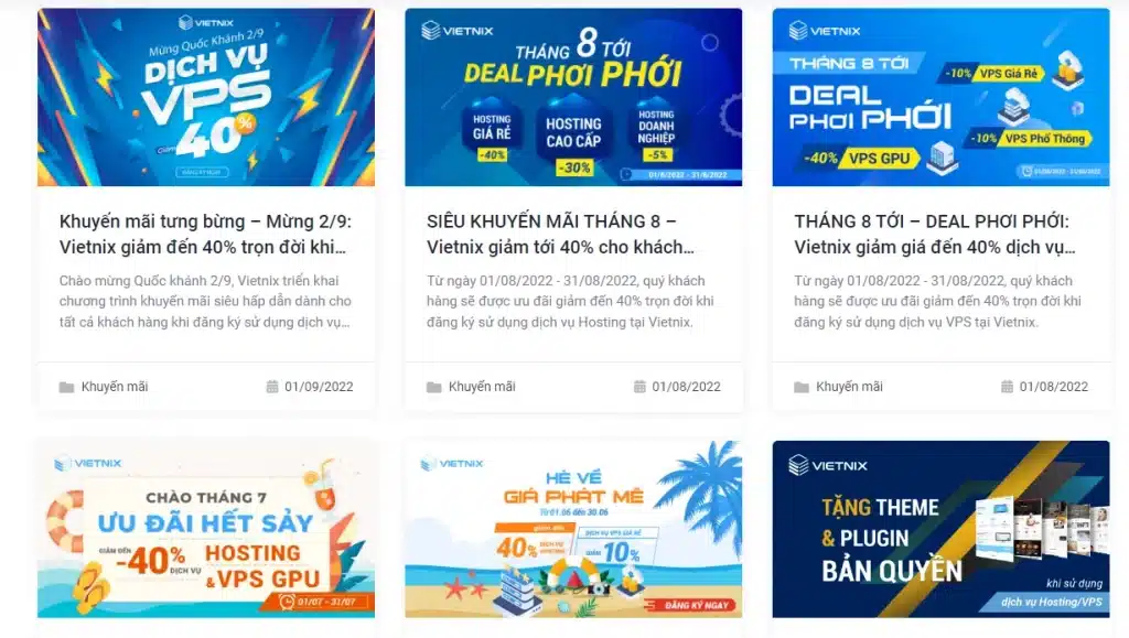 Các chương trình khuyên mãi trọn đời tại Vietnix áp dụng cho cả gia hạn hosting