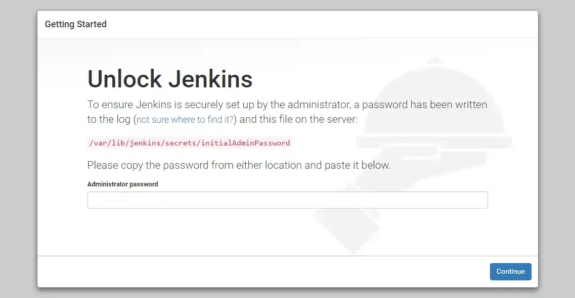 Màn hình Unlock Jenkins