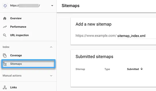 Menu sitemap web