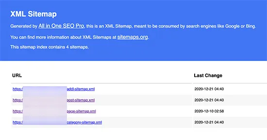 Sitemap web XML