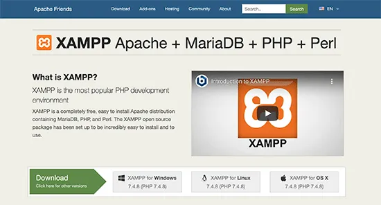 Tải XAMPP về máy tính