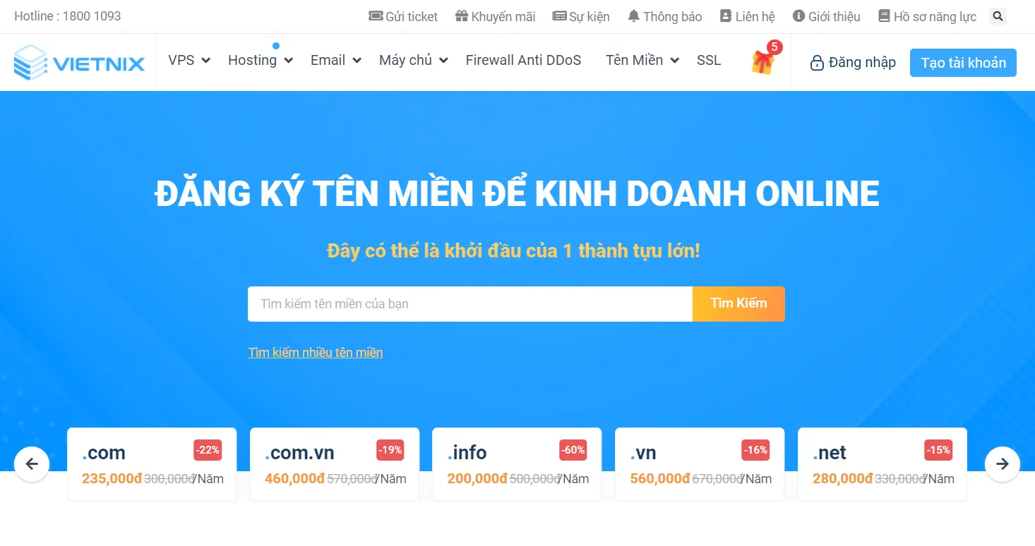 Vietnix - Dịch vụ Hosting VPS tốc độ cao