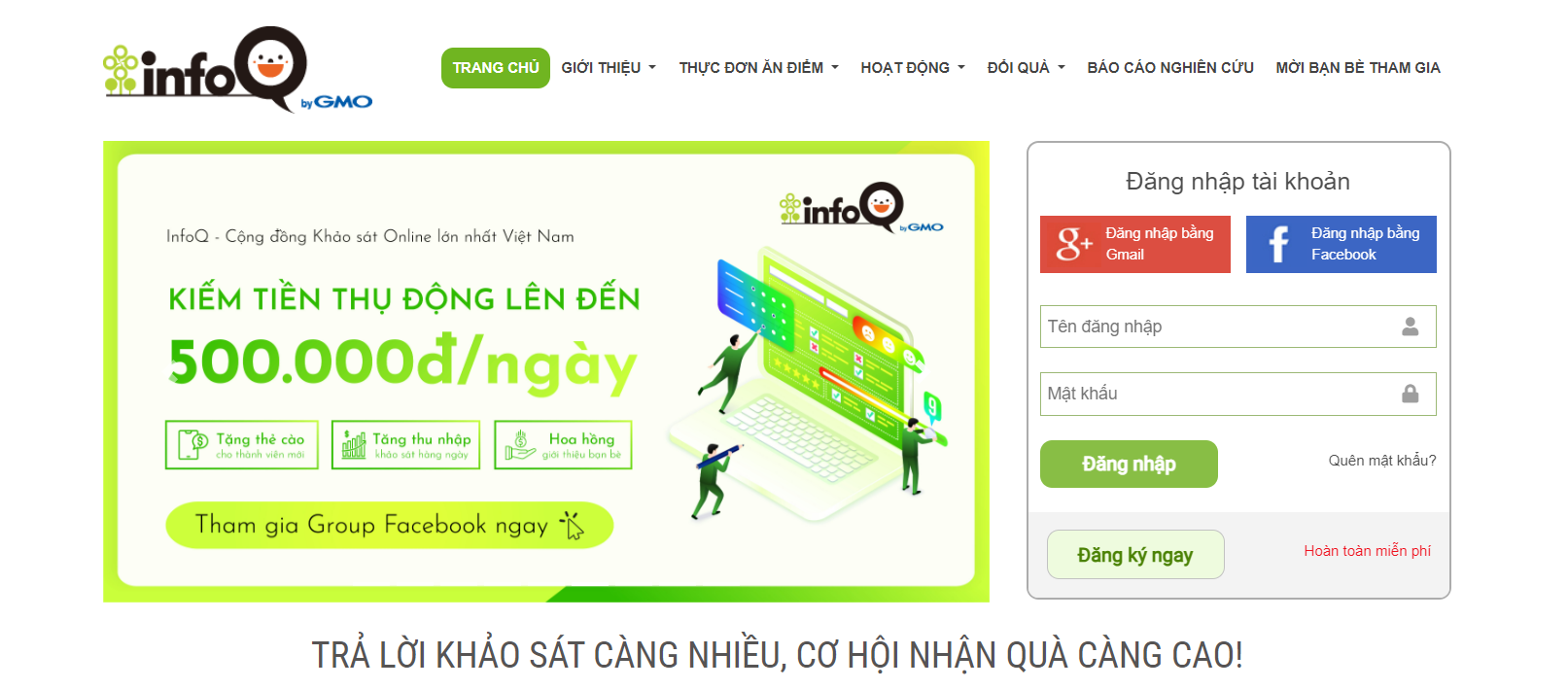 Trang web kiếm tiền InforQ