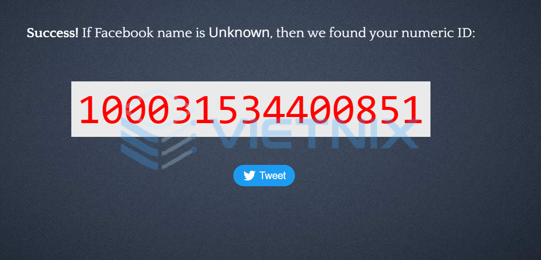 ID Facebook cá nhân sẽ xuất hiện