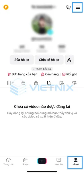 Chọn Hồ sơ sau đó nhấp vào biểu tượng ba dấu gạch