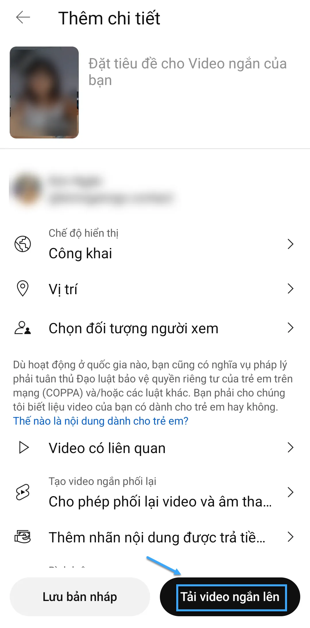 Thêm các thông tin cần thiết