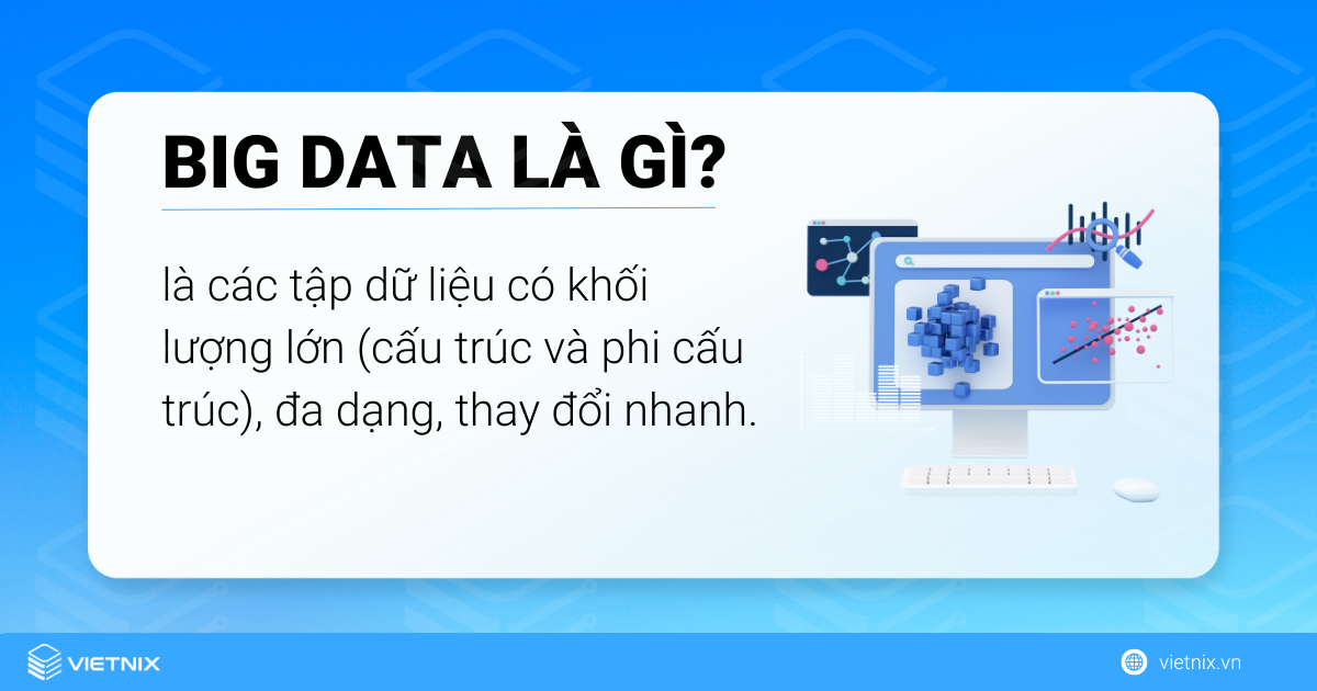 Big Data là tập dữ liệu có khối lượng khổng lồ