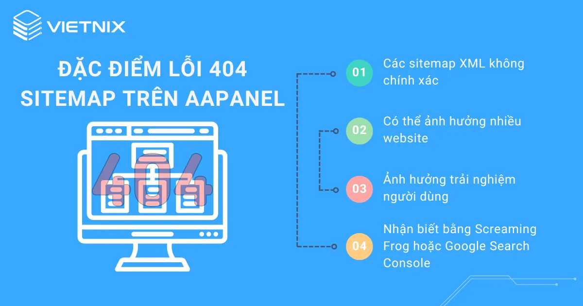 Đặc điểm của lỗi 404 Sitemap trên aaPanel