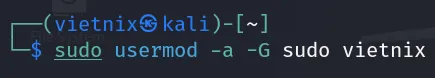Thêm user Vietnix vào nhóm sudo