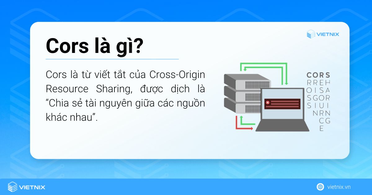 Cors là một cơ chế bảo mật được tích hợp vào trình duyệt web