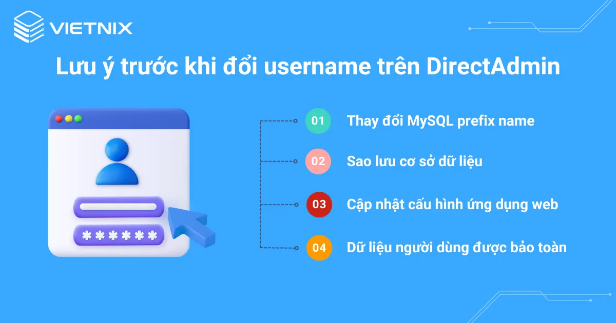 Những lưu ý quan trọng trước khi đổi username trên DirectAdmin