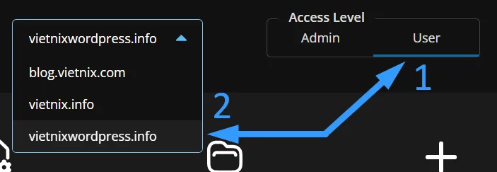 Chọn domain cần tạo database