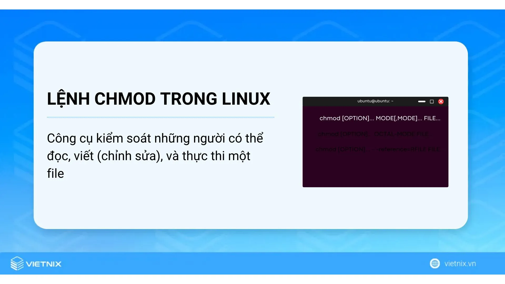 Lệnh Chmod trong Linux '