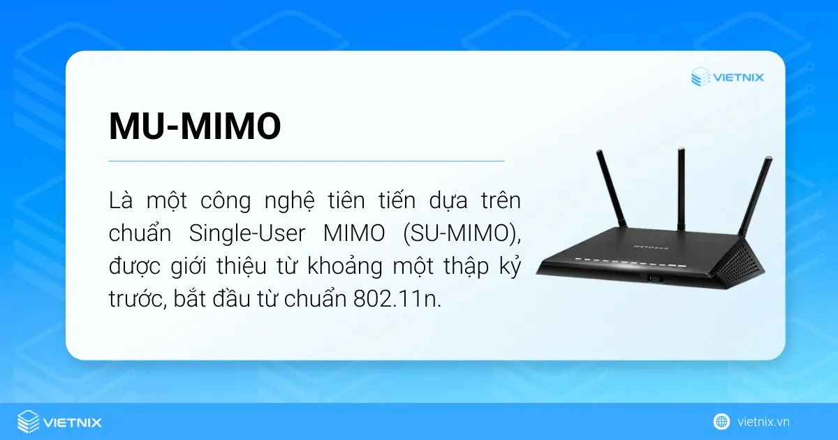 MU-MIMO là một công nghệ tiên tiến dựa trên chuẩn Single-User MIMO