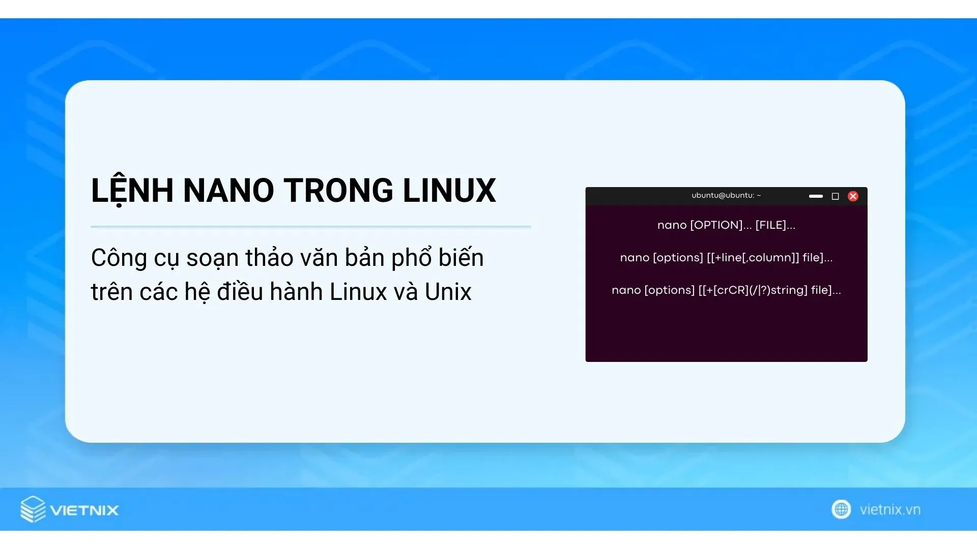 Lệnh nano trong Linux