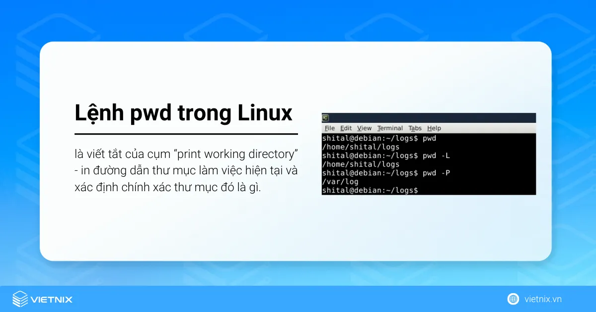 Lệnh pwd trong linux