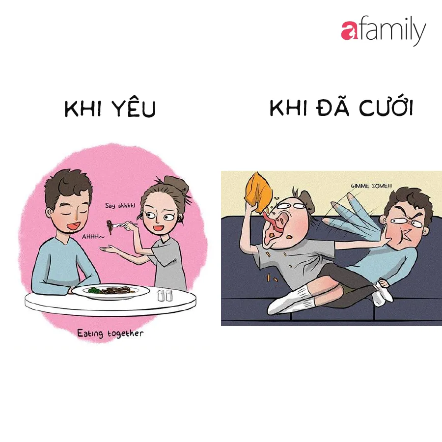 Khi yêu và khi đã cưới - Content hài hước về đời sống hôn nhân