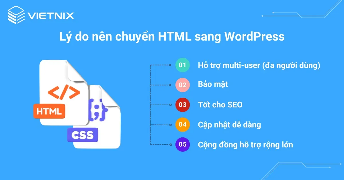 Lý do nên chuyển HTML sang WordPress