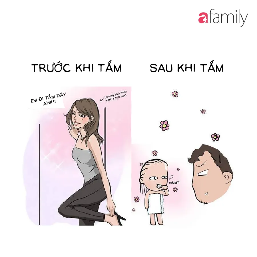 Trước và sau khi tắm - Content vui nhộn về hình ảnh thực tế