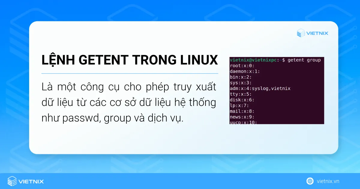 Khái niệm lệnh getent trong Linux