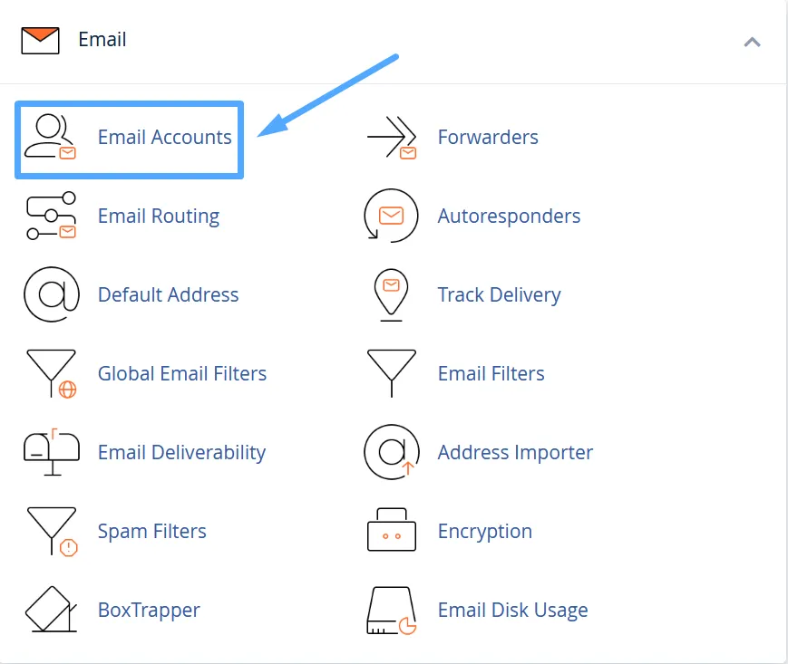 tạo tài khoản email hosting trên cPanel 